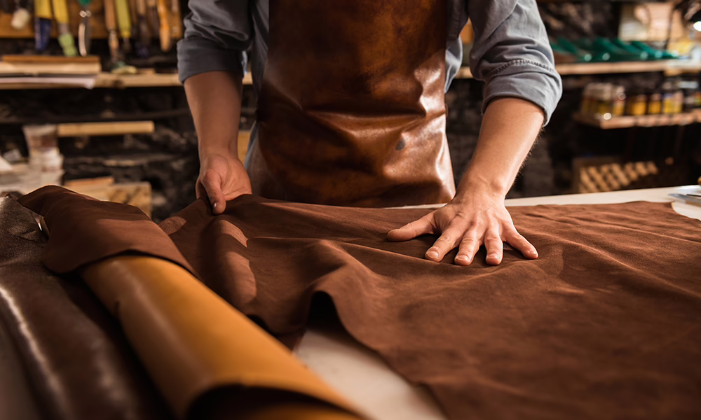 Luxe lederen tas met structuurleder